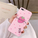 Cute Strawberry Milk Pattern Cases