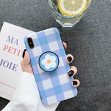 Flower Grid Patterned Phone Case