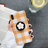 Flower Grid Patterned Phone Case