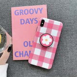 Flower Grid Patterned Phone Case